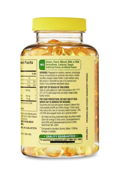 Fish Oil 1000 mg 120 Count Omega-3 Softgels V1471