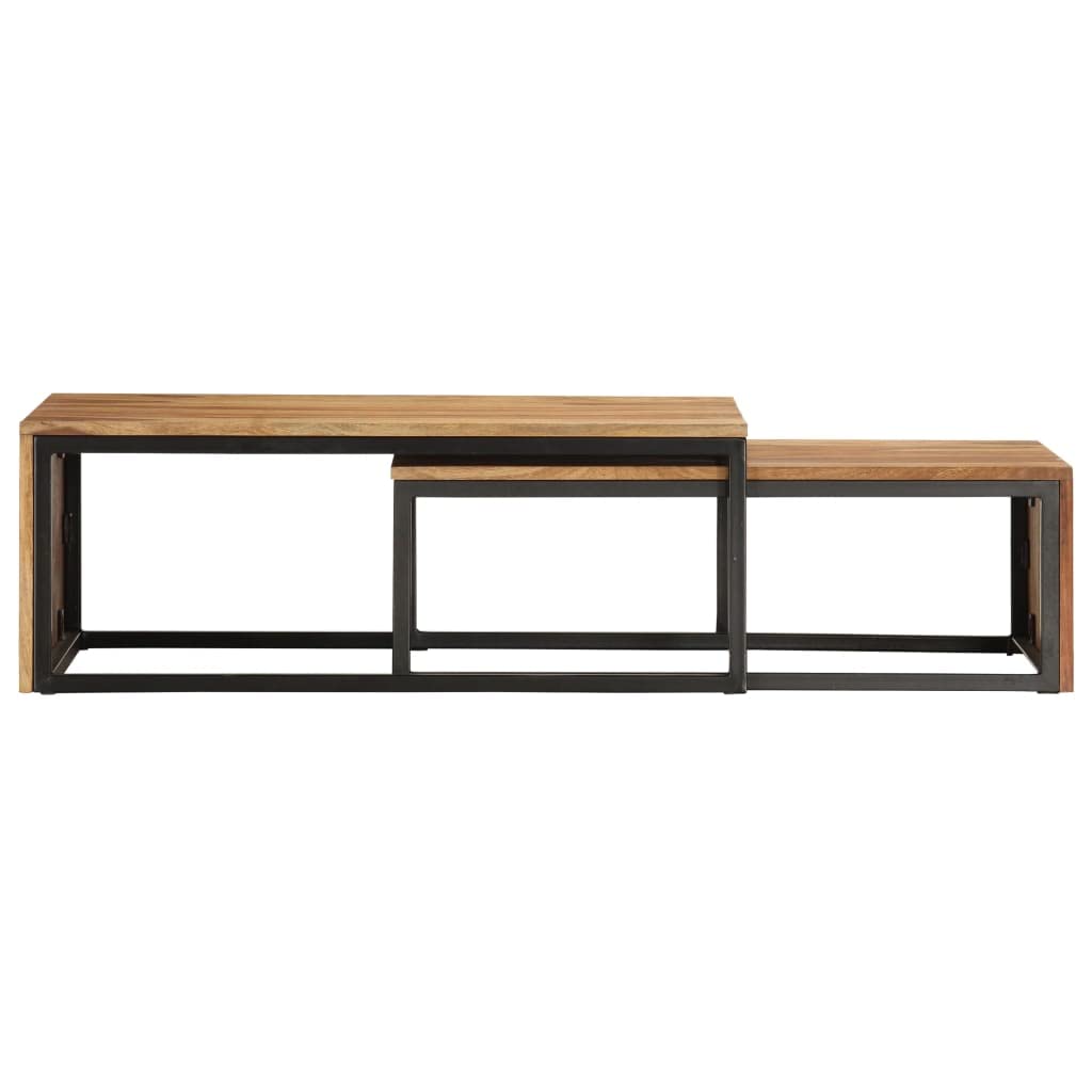 Solid Sheesham Wood Nesting Coffee Table Set P329419