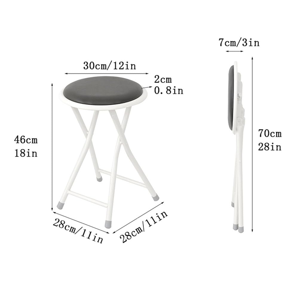 Black Folding Round Padded Bar Stool R91692