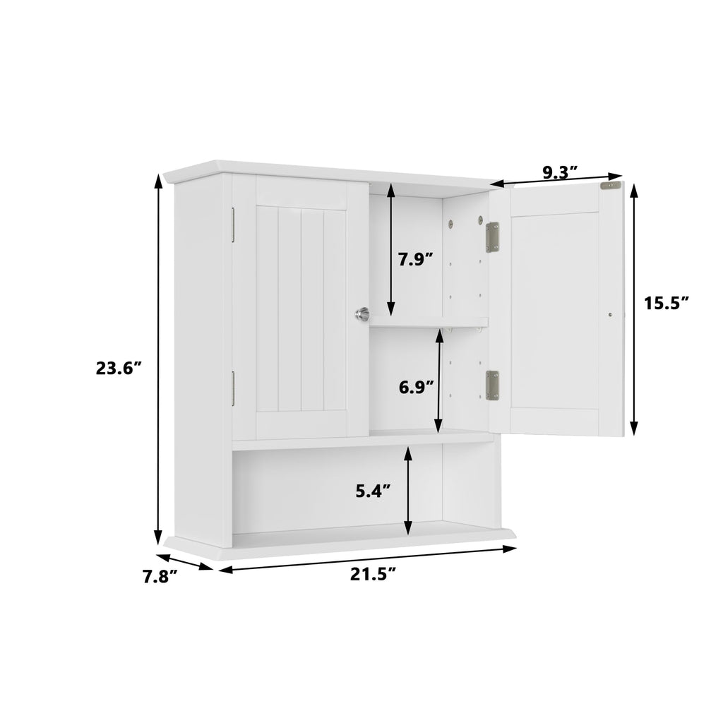 White Wall Mounted Bathroom Cabinet with 2 Door S4447