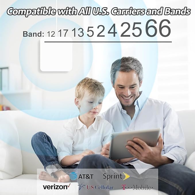 Cell Phone Signal Booster Up to 8000 Sq.Ft 5G 4G LTE Blue V719