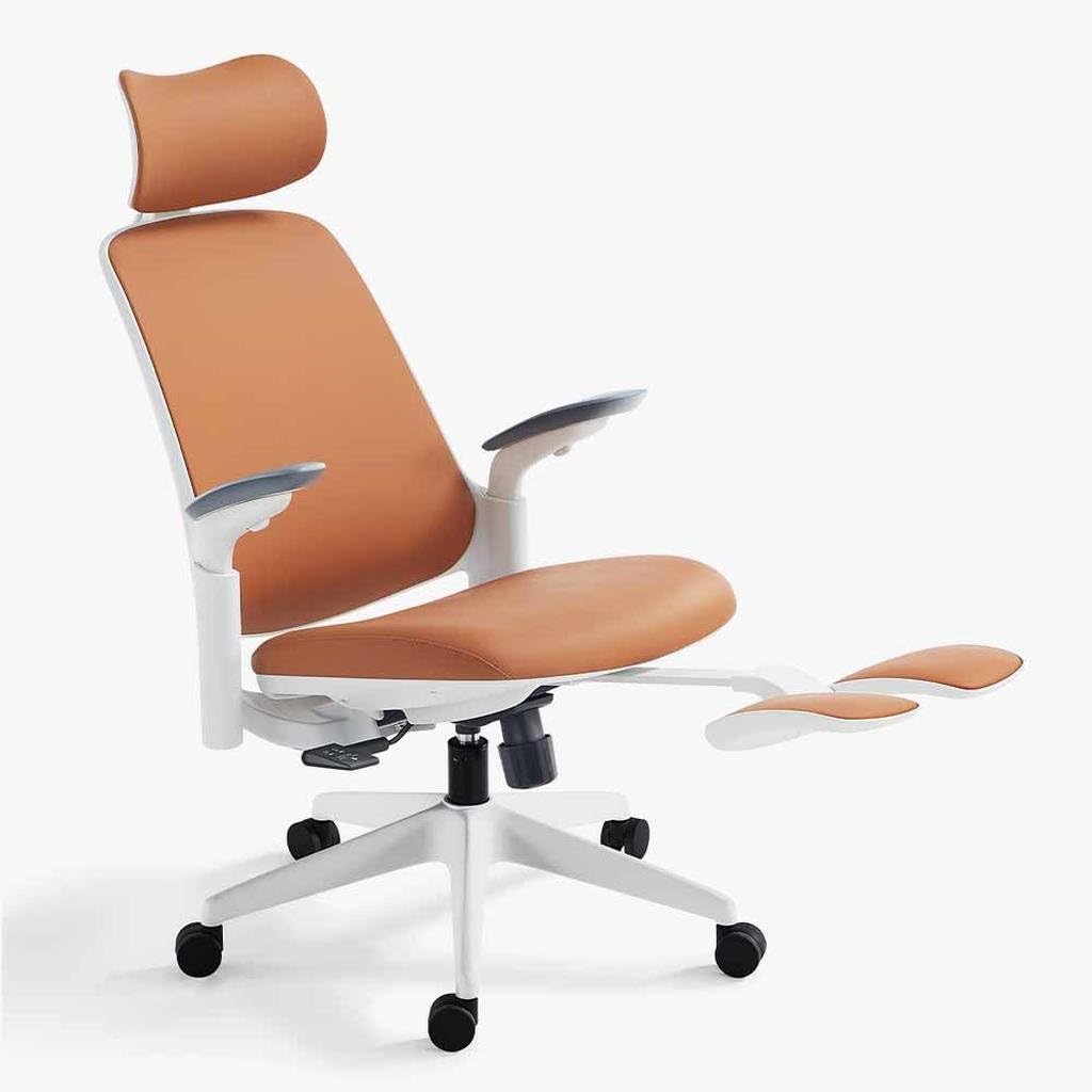 Leather Ergonomic Office Chair with Footrest R9904