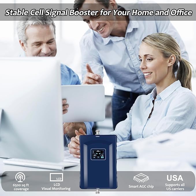 Cell Phone Signal Booster Up to 8000 Sq.Ft 5G 4G LTE Blue V719
