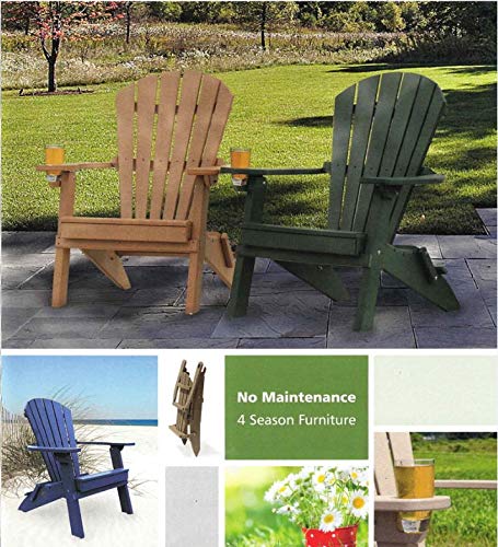 4 Season Cedar Foldable Adirondack Chair with Cup Holder I40529