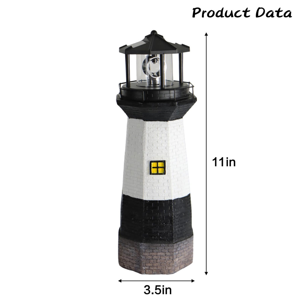 Solar Powered Lighthouse Garden Light with Rotating Beacon K48079
