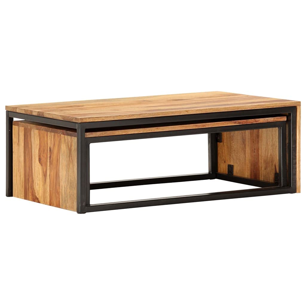 Solid Sheesham Wood Nesting Coffee Table Set P329419