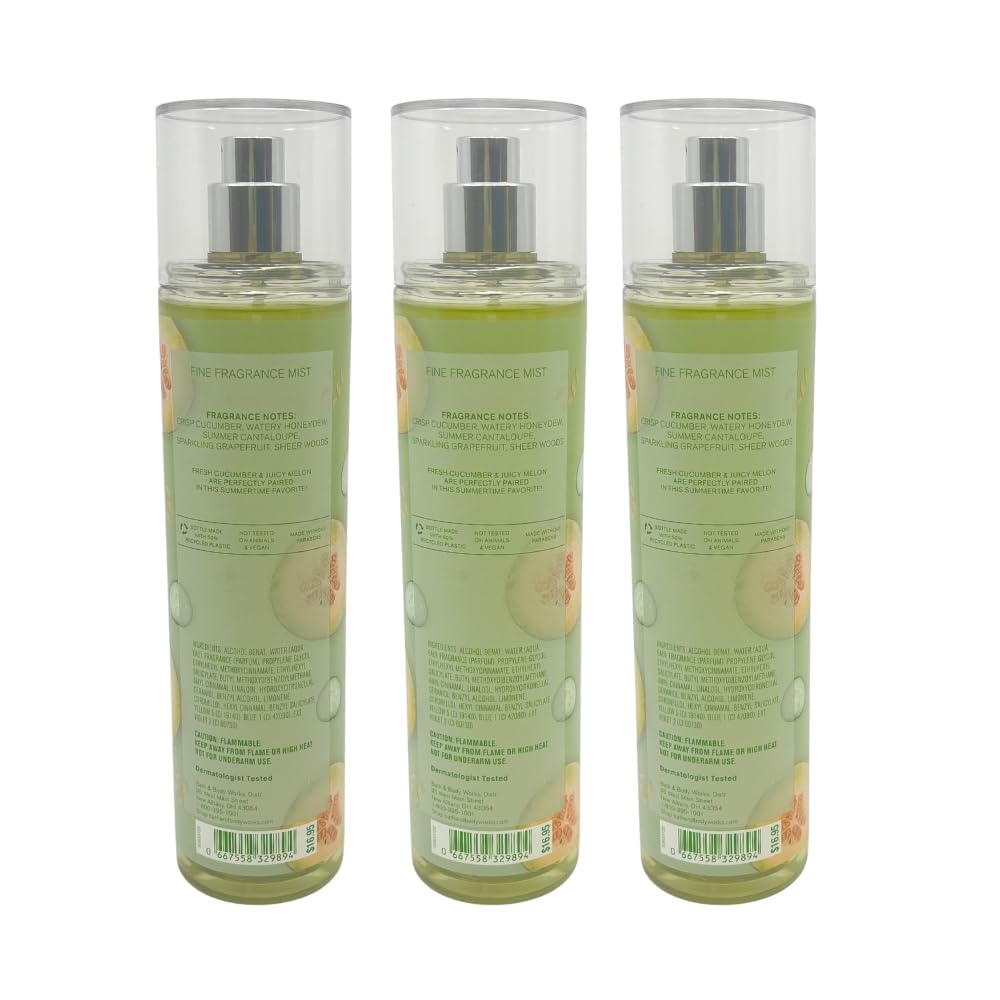 Cucumber Melon Fine Fragrance Mist 8 fl oz Pack of 3 H24792