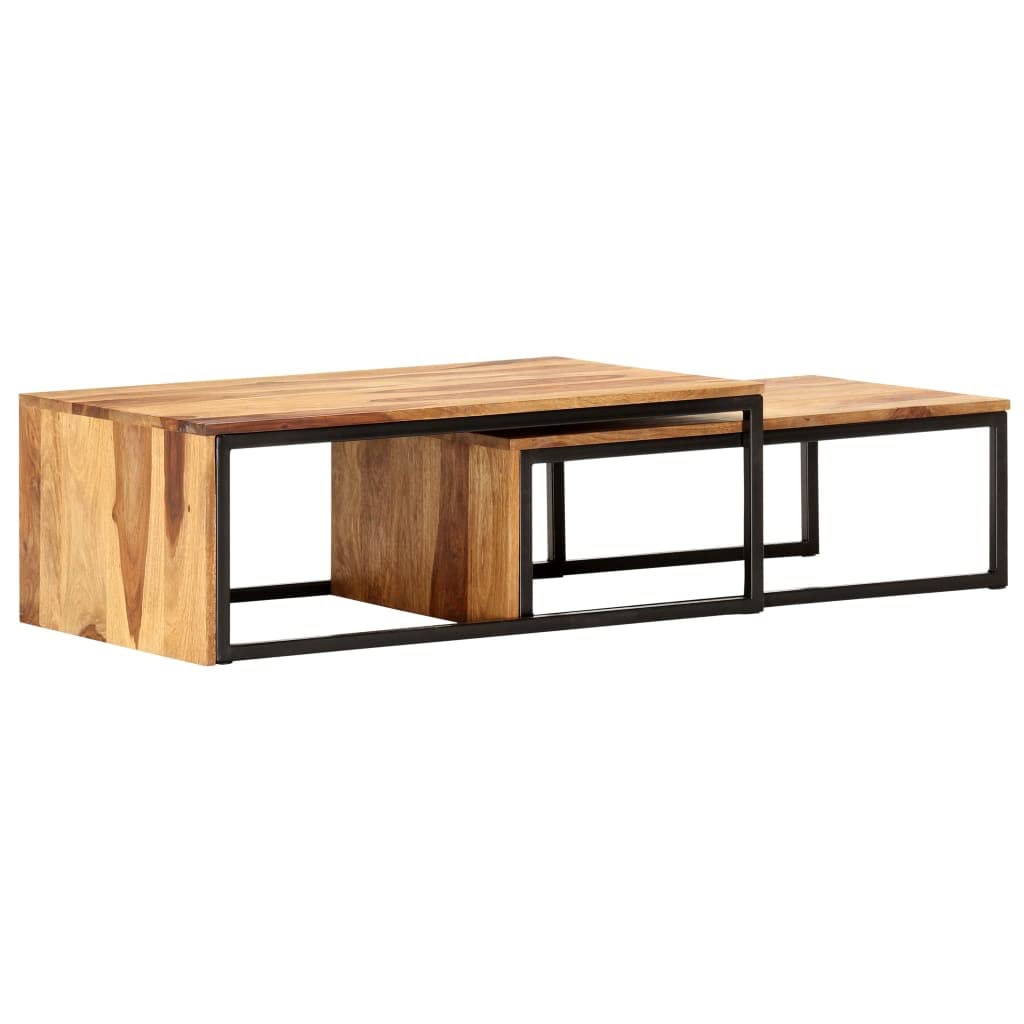 Solid Sheesham Wood Nesting Coffee Table Set P329419