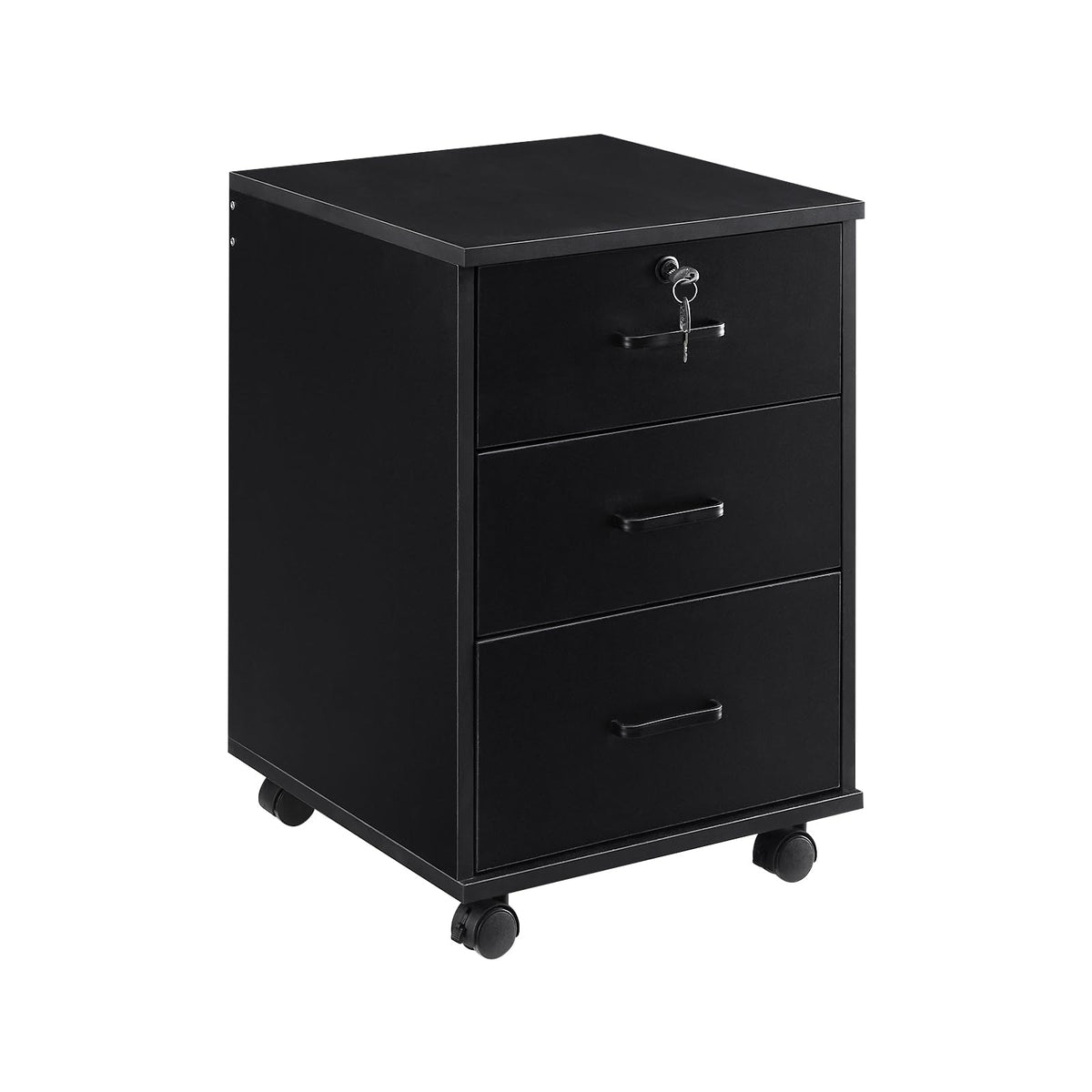3 Drawer Black File Cabinet with Lock K7575