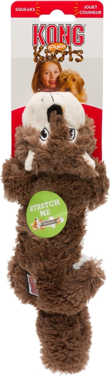 2 Pack Stuffing-Free Plush Dog Toy with Knotted Ropes & Squeaker F855