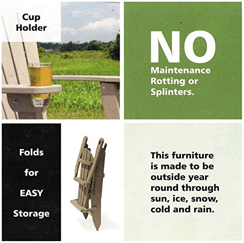 4 Season Cedar Foldable Adirondack Chair with Cup Holder I40529