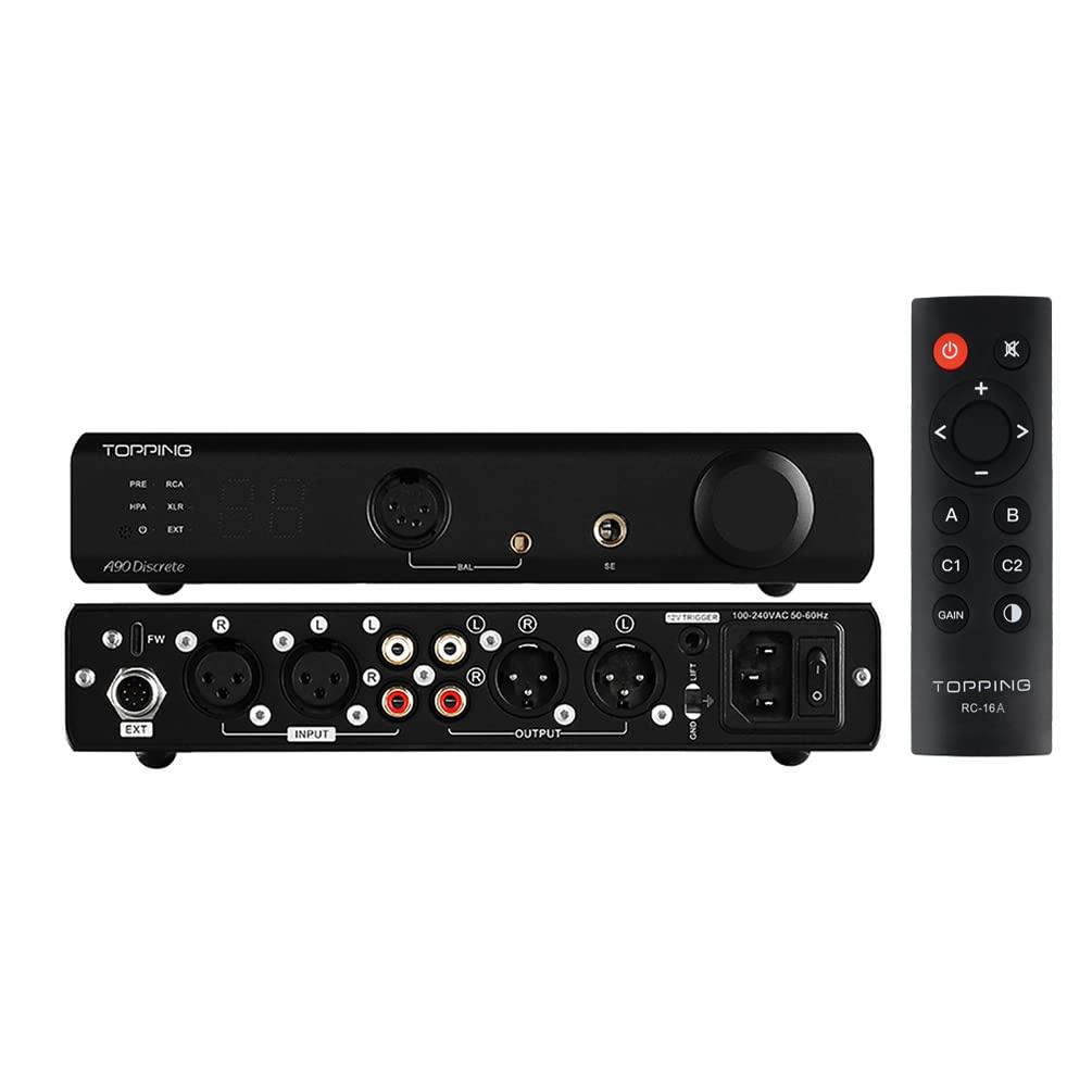 Balanced Headphone Amplifier Desktop Headphone Amp Preamp with Remote Control Black K72079