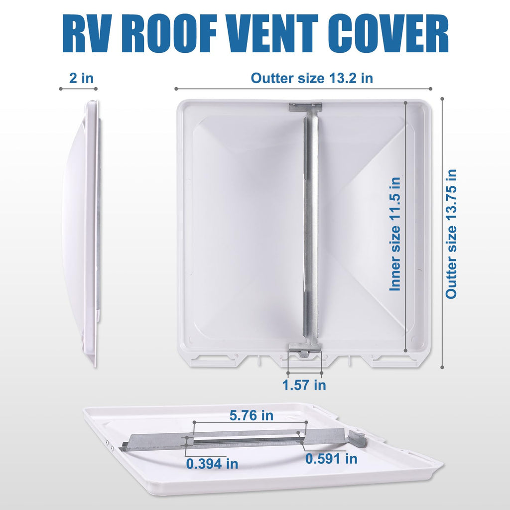 White 13 x13 inch RV Roof Vent Cover Replacement X656474