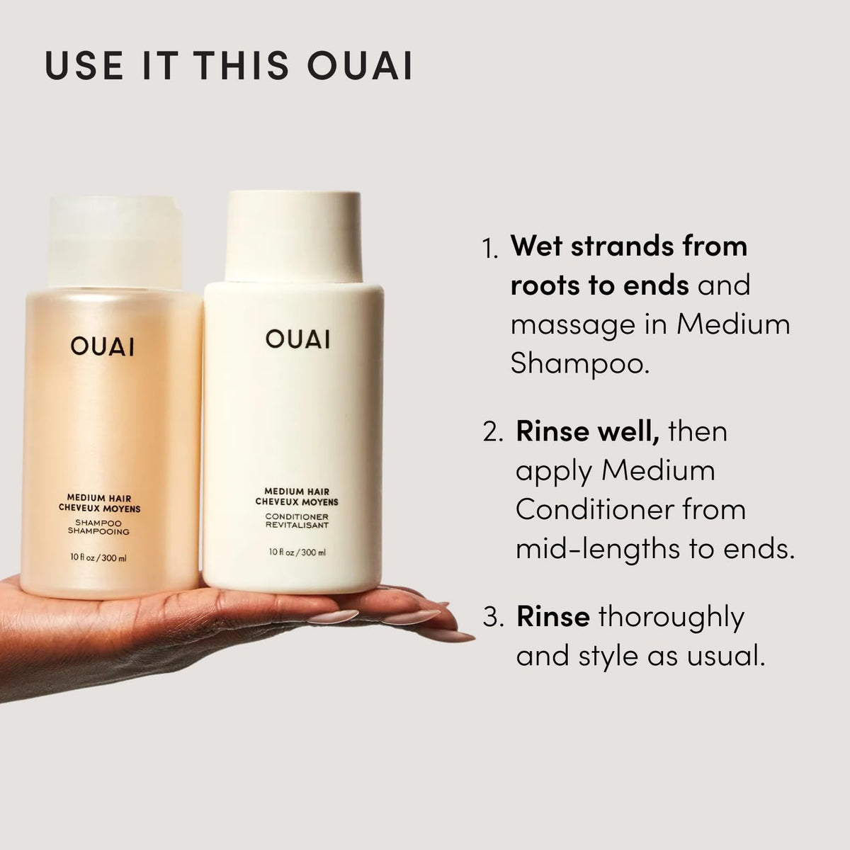 Medium Hair Shampoo and Conditioner Set 10 Fl Oz R9238