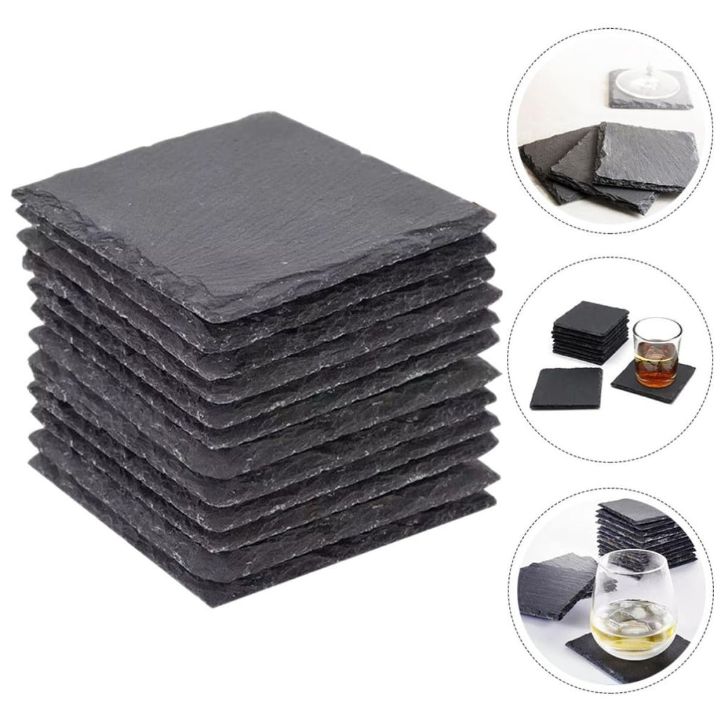 12pcs Natural Stone Coasters with Non Slip Bottom K77624