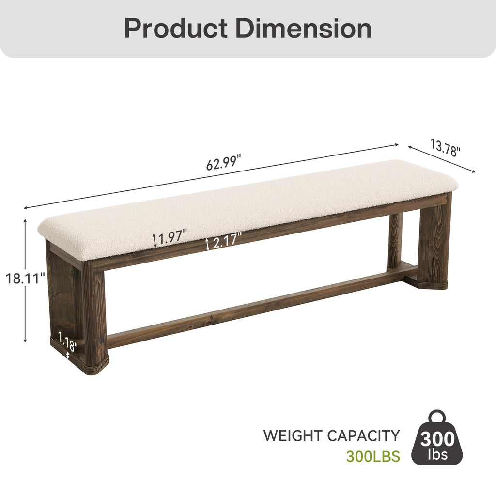Upholstered Bench with Cushion M9128
