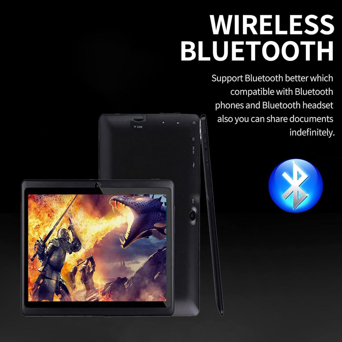 7-inch Android Tablet 1GB +8GB 3000 mAh Black Y189122