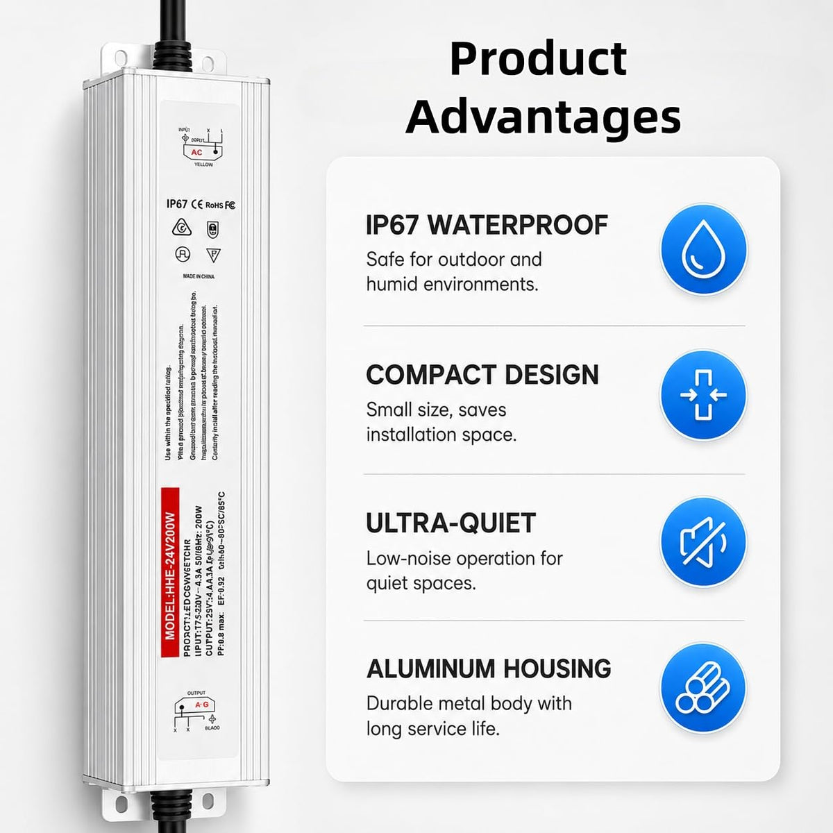 24V 200W IP67 Waterproof LED Power Supply M785107