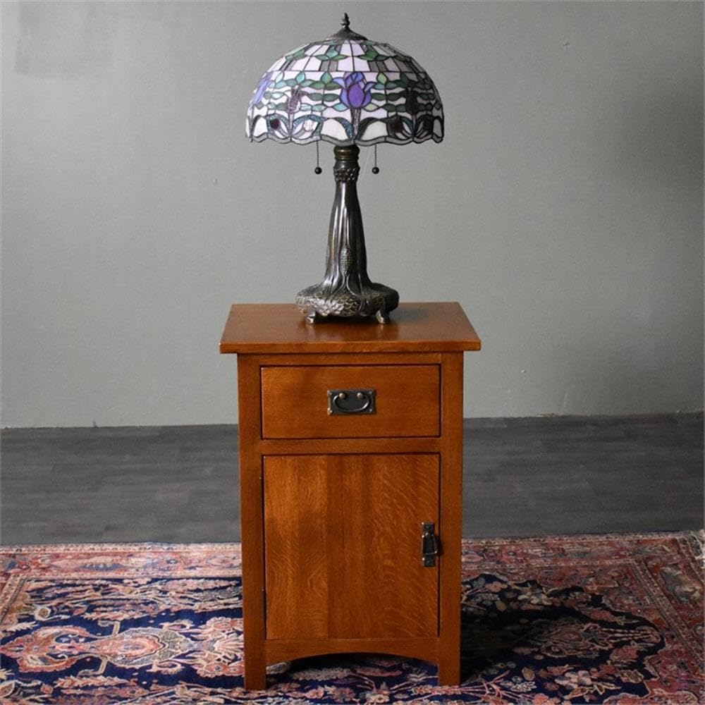 Solid Wood Nightstand with 1 Door and Drawer R8843