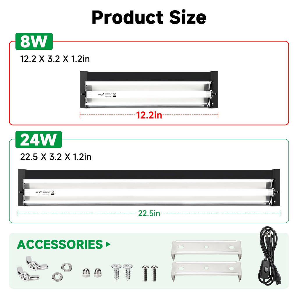 8W UVB Reptile Light Fixture Kit M23168