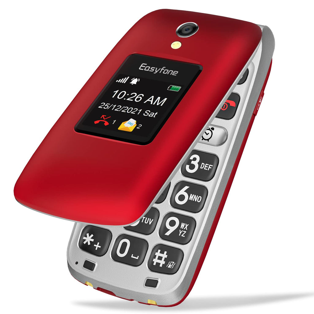 Unlocked 4G Big Button Flip Cell Phone with SOS Button & Charging Dock U4645