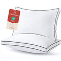 Queen Size Set of 2 White Gusseted Bed Pillows N382933