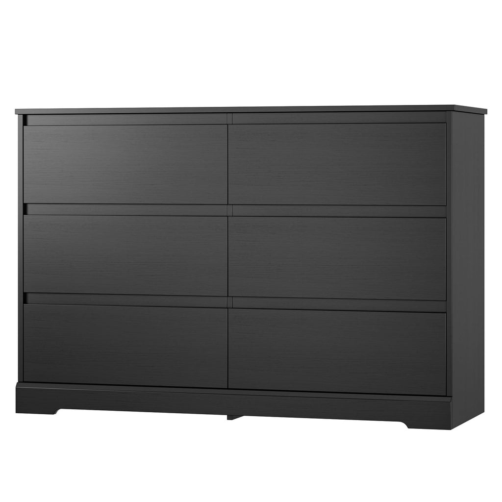 Black 6 Drawer Double Dresser G50032
