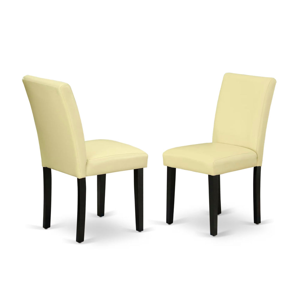 5 Piece Black Dining Table Set with 4 Faux Leather Chairs F824238