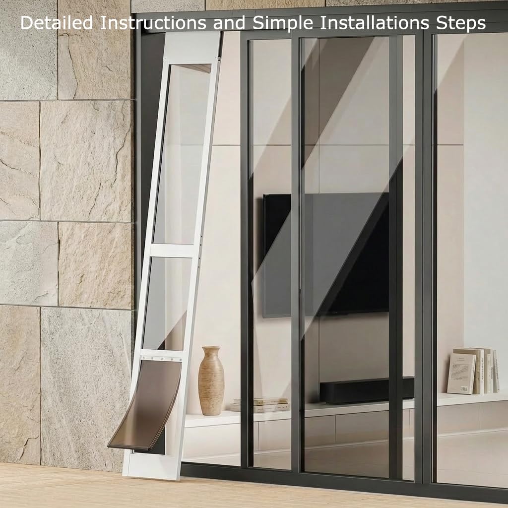 Adjustable Height Aluminum Frame Sliding Glass Door Dog Door H41154