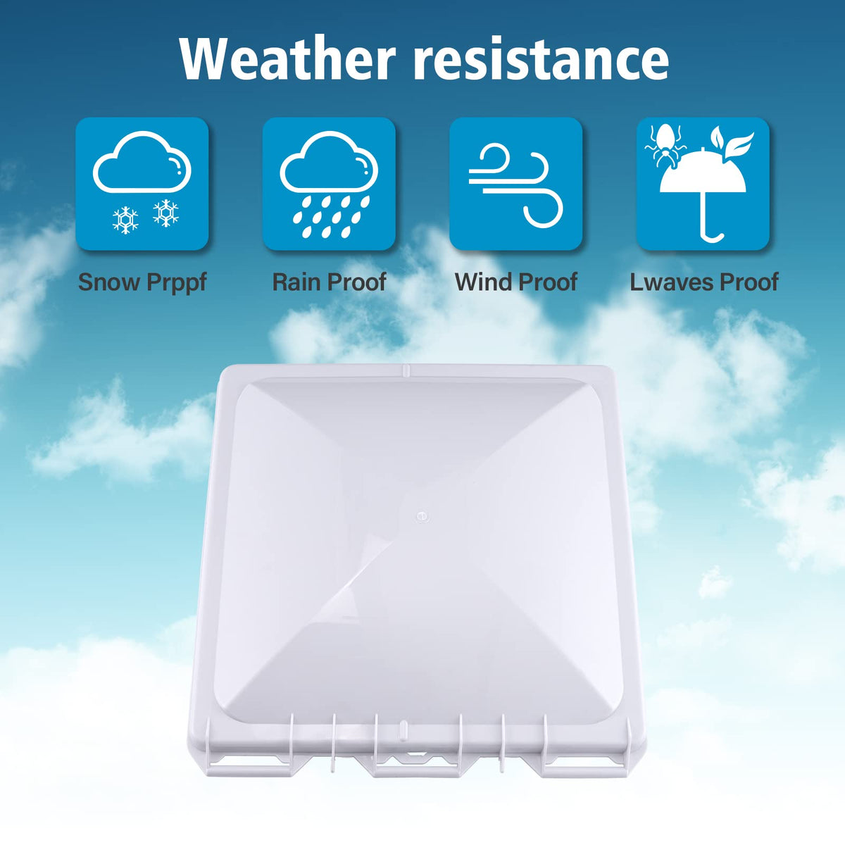 White 13 x13 inch RV Roof Vent Cover Replacement X656474