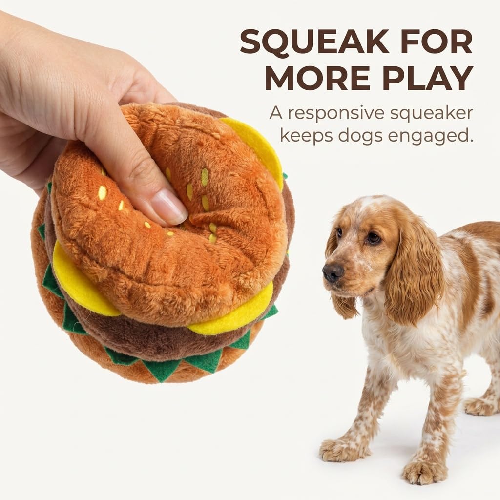Hamburger Shape Dog Squeaky Toy K8400