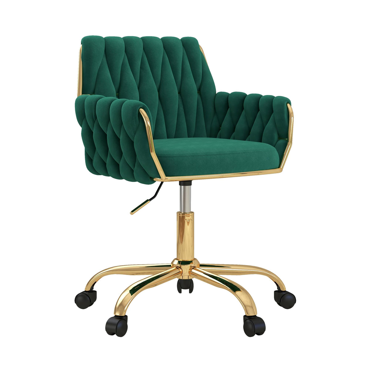Green Velvet Height Adjustable Swivel Office Chair A76279