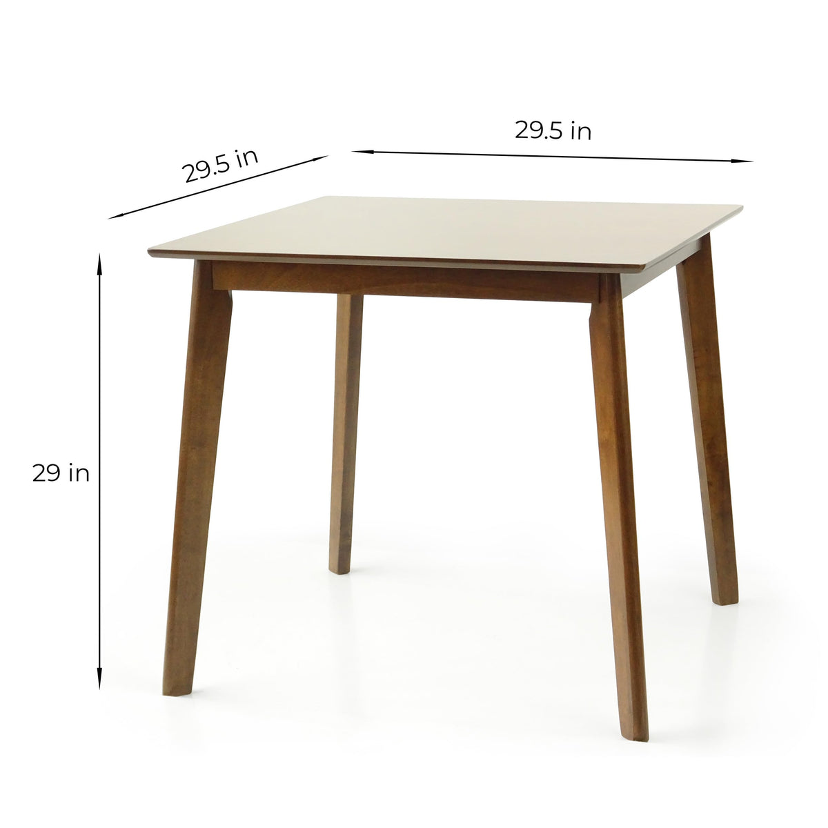 Set of 3 Square Dining Table and 2 Side Chairs Solid Wood Padded Seat Medium Brown W599