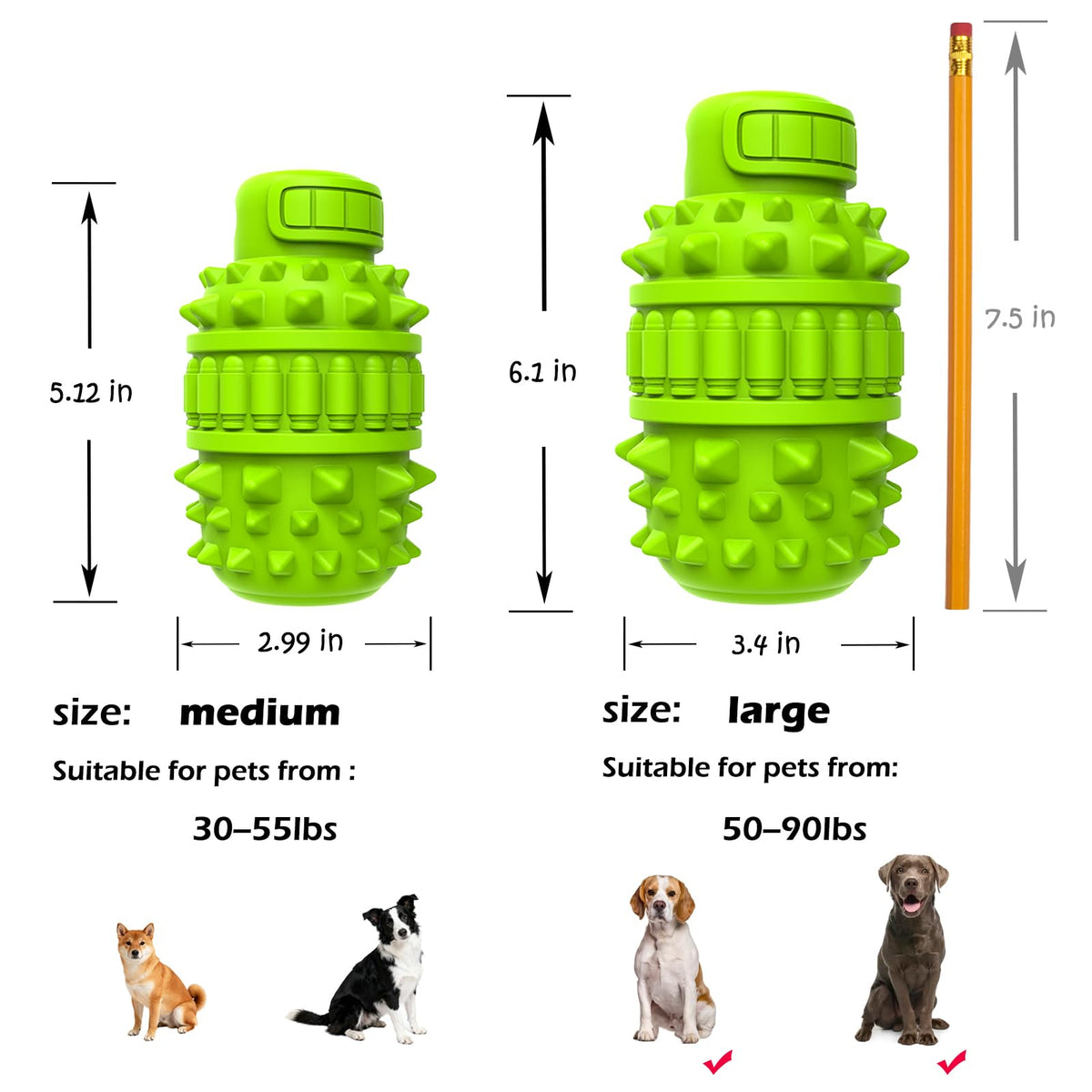 Natural Rubber Squeaky Dog Chew Toy L3700