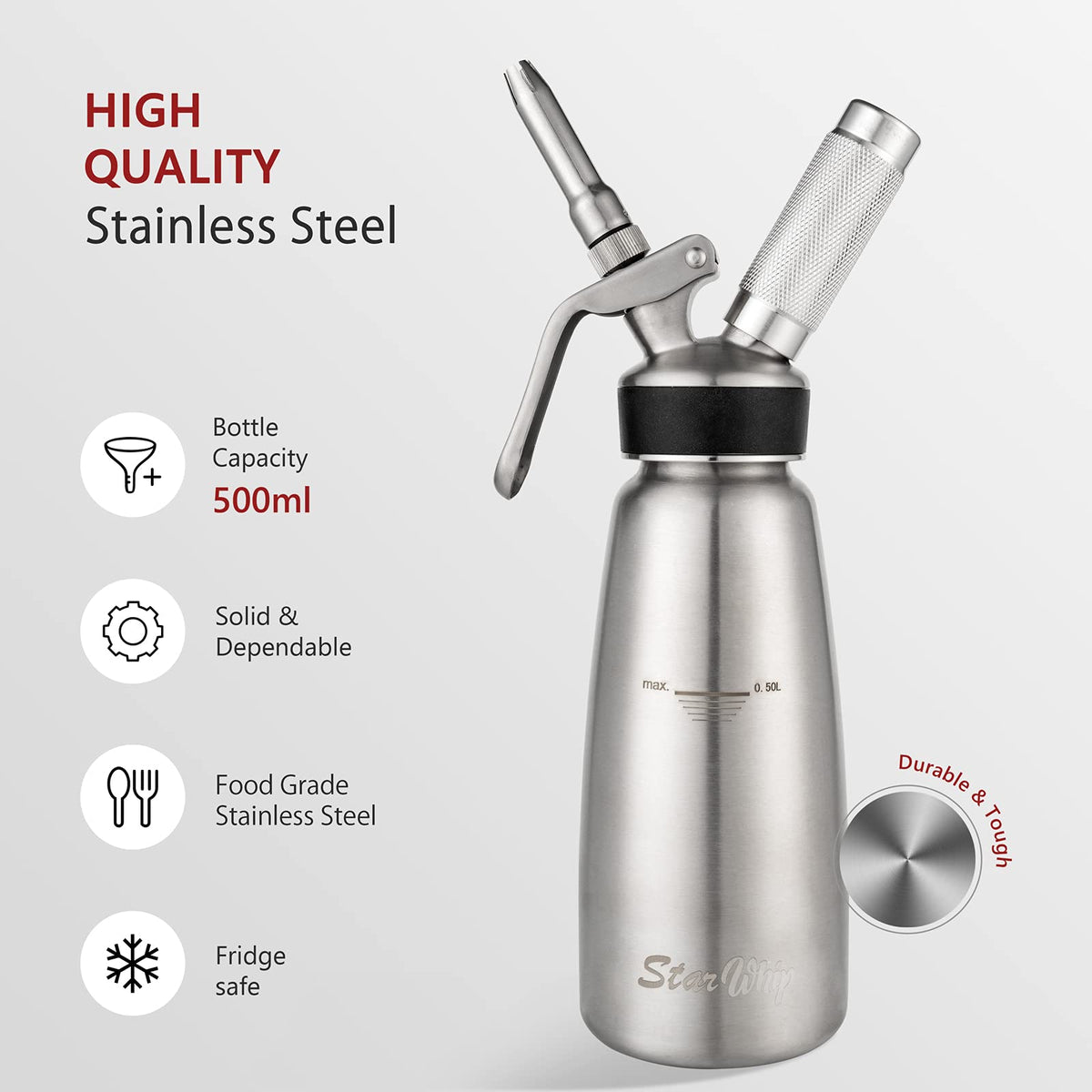 Spare Parts and Accessories for Whipped Cream Dispenser 304 Stainless Steel W348305