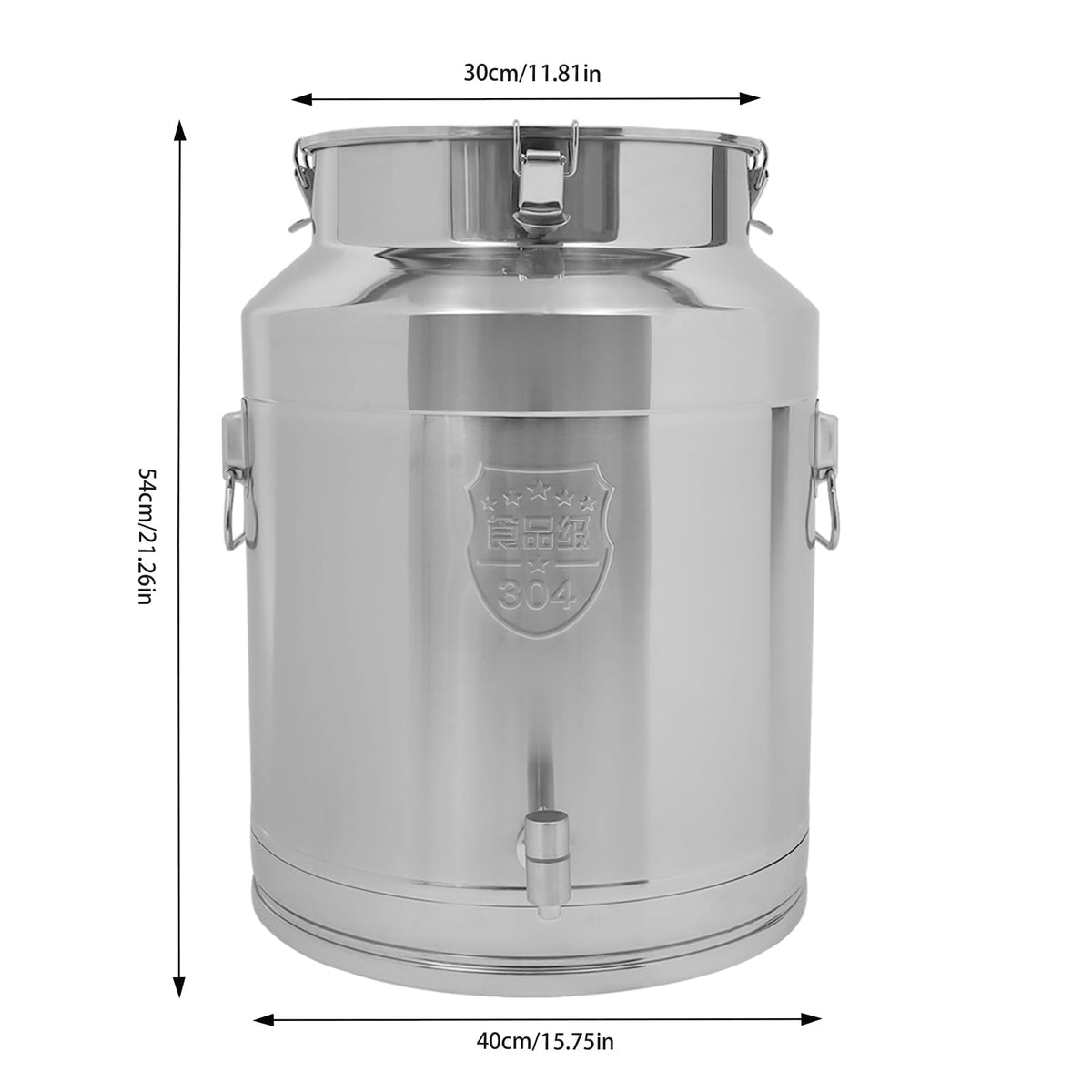 304 Stainless Steel Milk Can with Spigot W95756