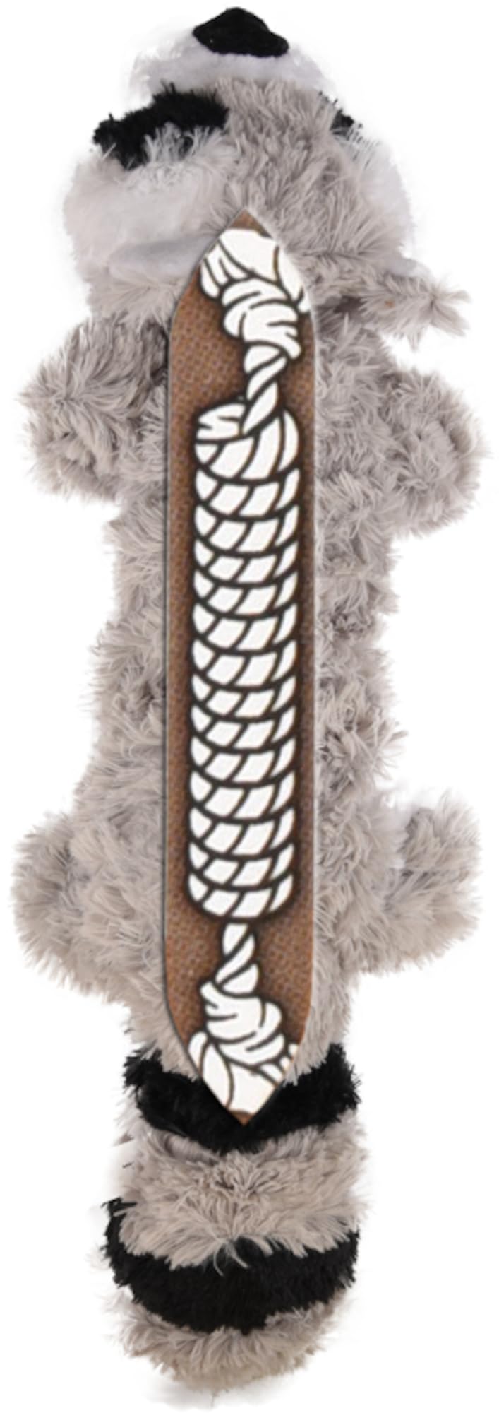2 Pack Stuffing-Free Plush Dog Toy with Knotted Ropes & Squeaker F855