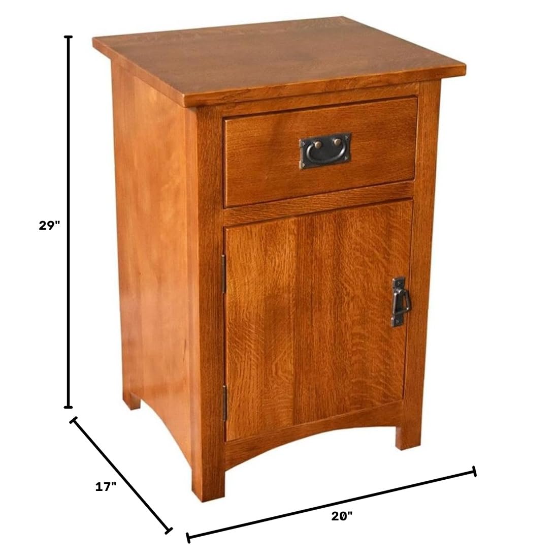 Solid Wood Nightstand with 1 Door and Drawer R8843