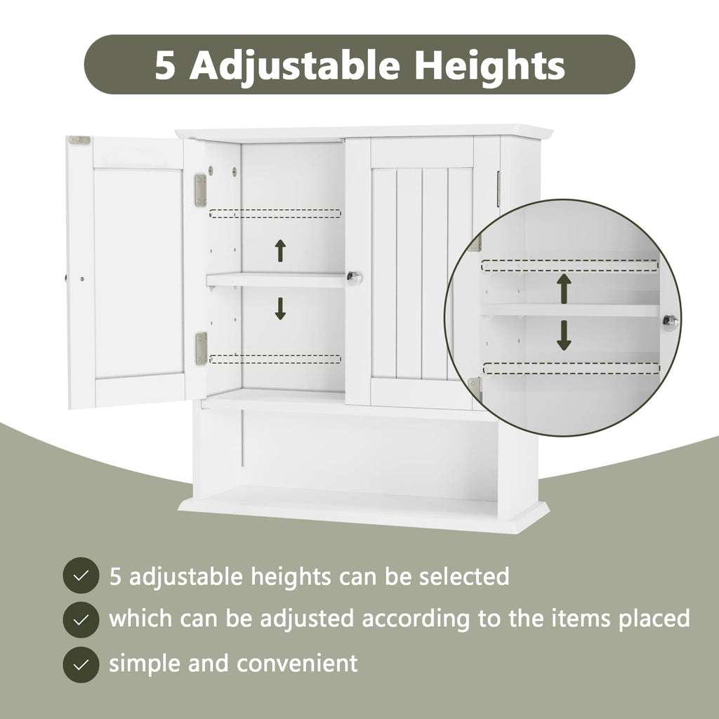 White Wall Mounted Bathroom Cabinet with 2 Door S4447
