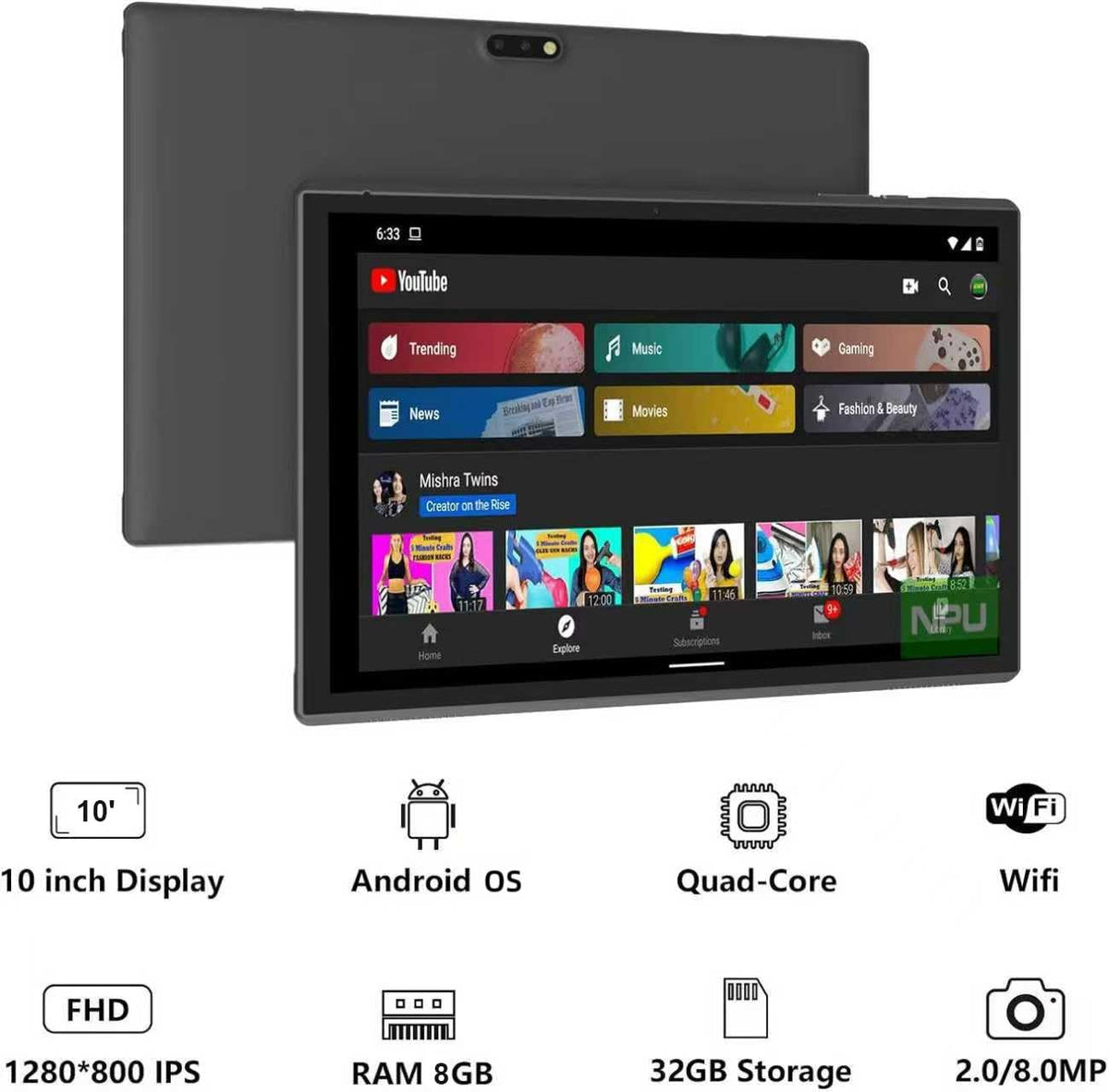10 Inch Android Tablet with Case Stylus T799