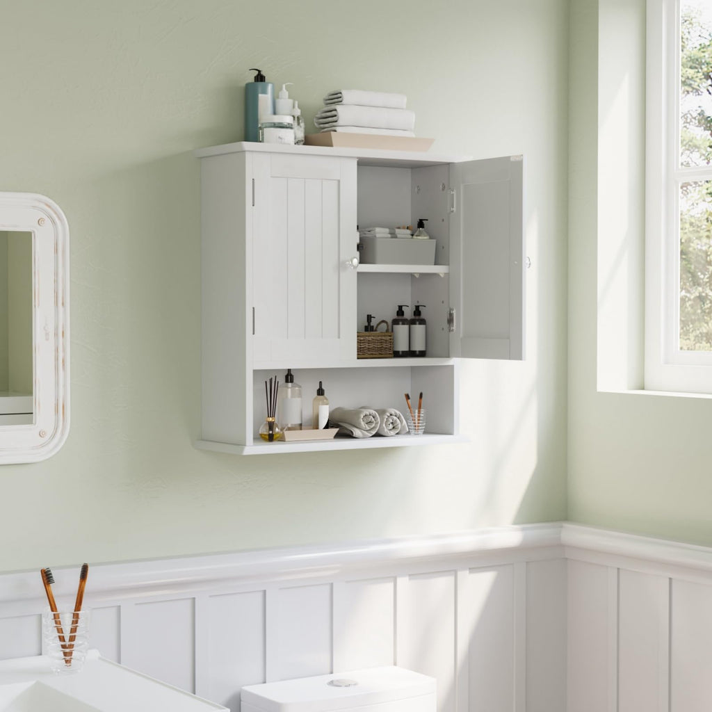 White Wall Mounted Bathroom Cabinet with 2 Door S4447