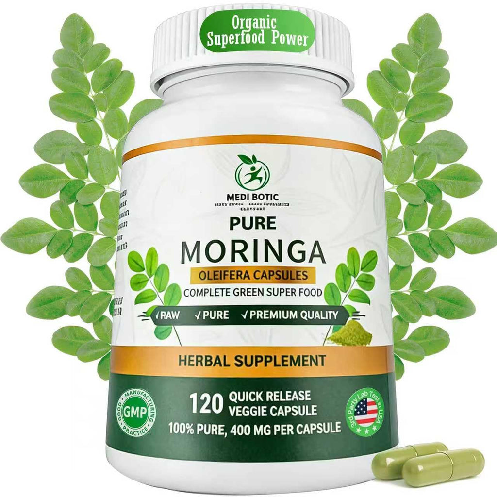 Organic Moringa Capsules 800mg 120 Count V4141