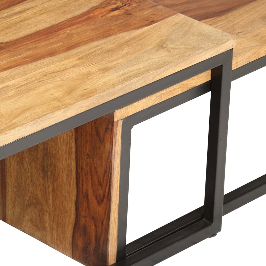 Solid Sheesham Wood Nesting Coffee Table Set P329419