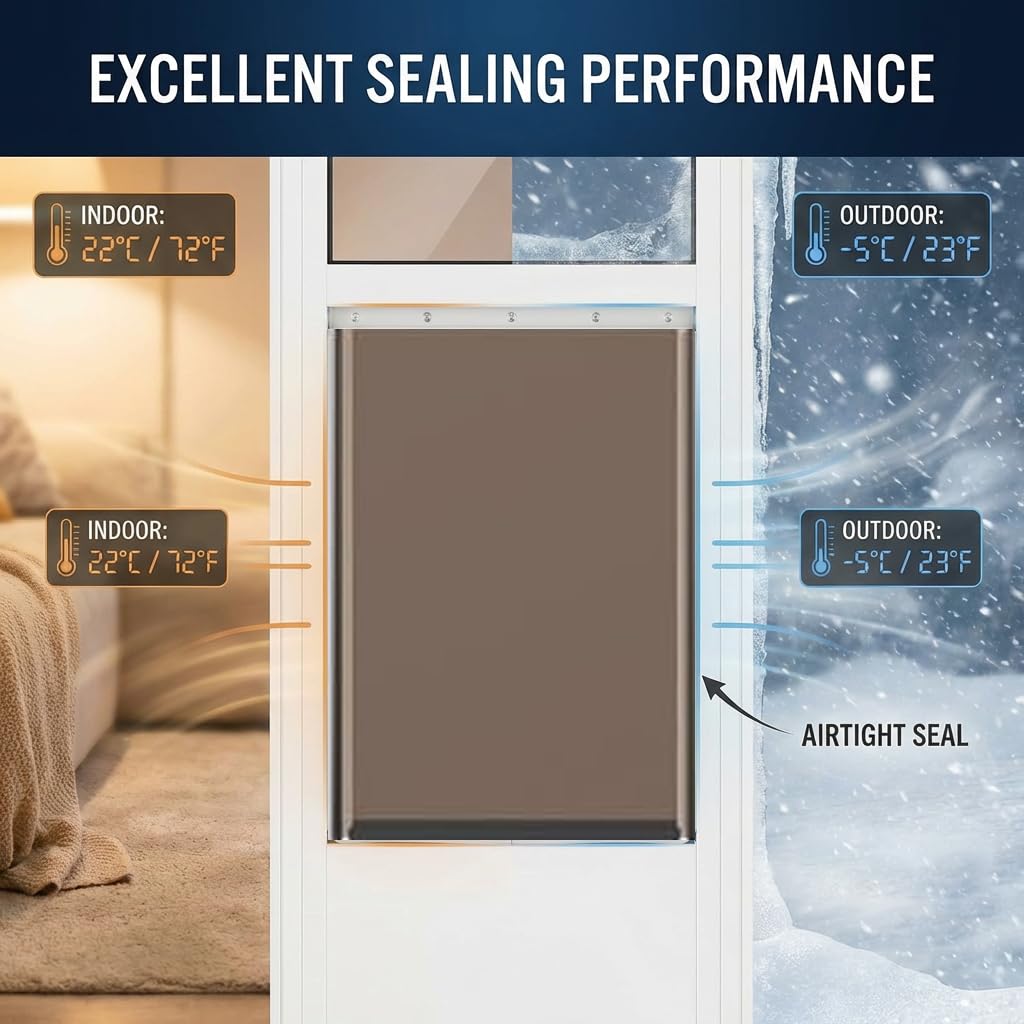 Adjustable Height Aluminum Frame Sliding Glass Door Dog Door H41154