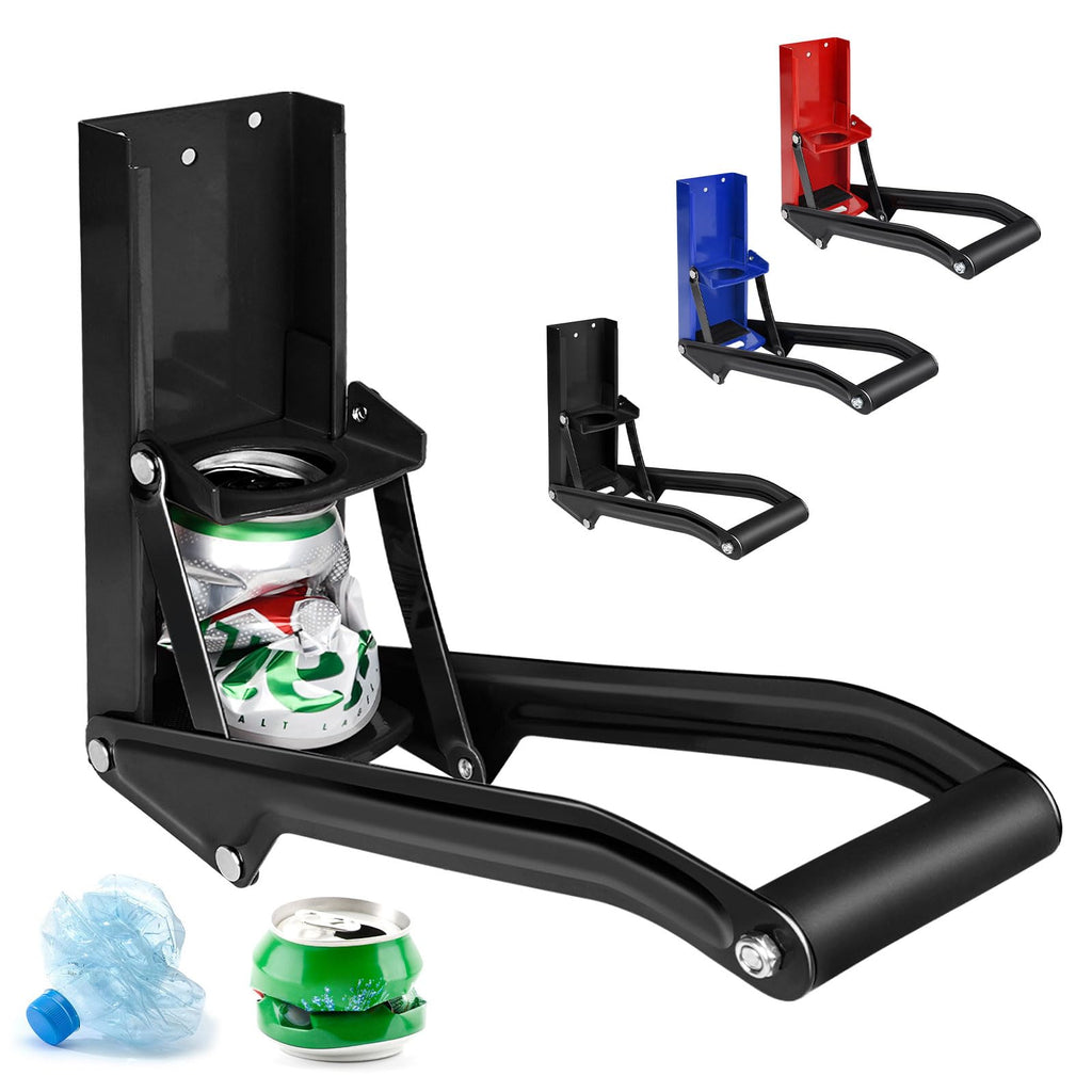 16 oz Black Wall-Mounted Aluminum Can Crusher S552