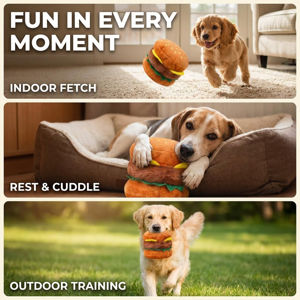 Hamburger Shape Dog Squeaky Toy K8400