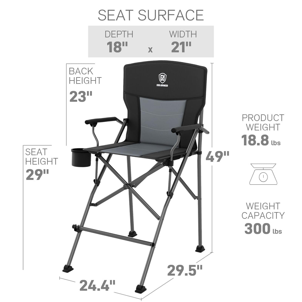 Foldable Camping Chair with Carry Bag Black Q833