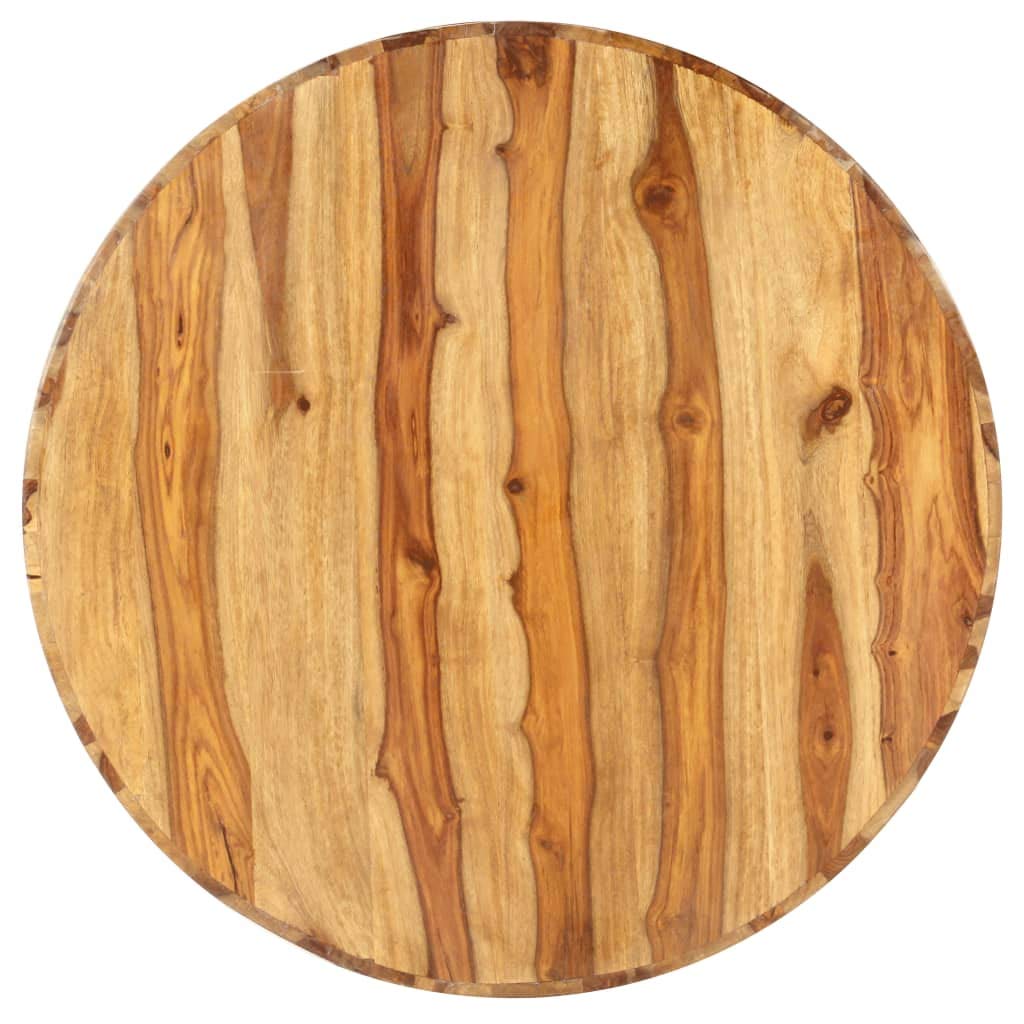 Solid Sheesham Wood Round Coffee Table with Storage Shelf M169