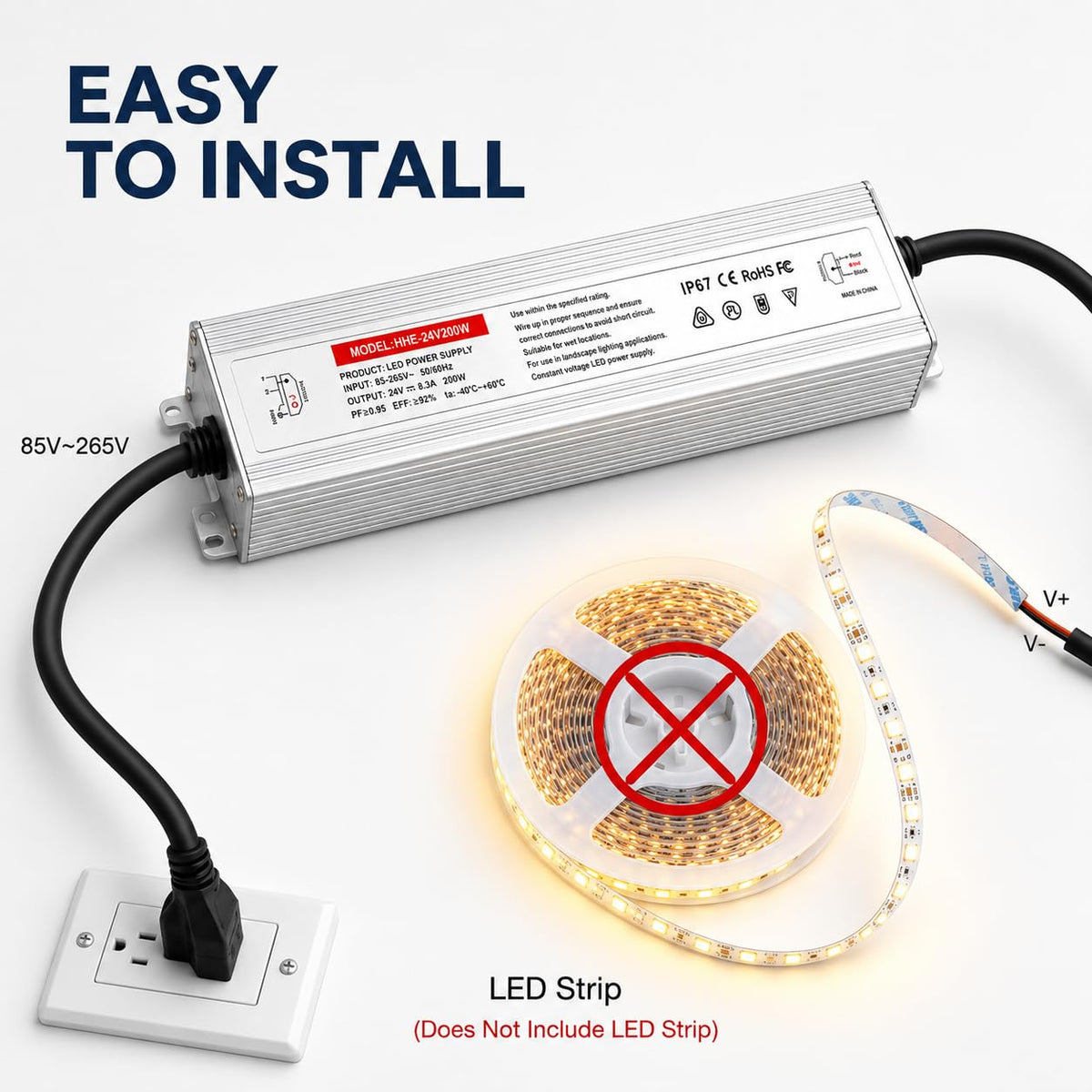 24V 200W IP67 Waterproof LED Power Supply M785107