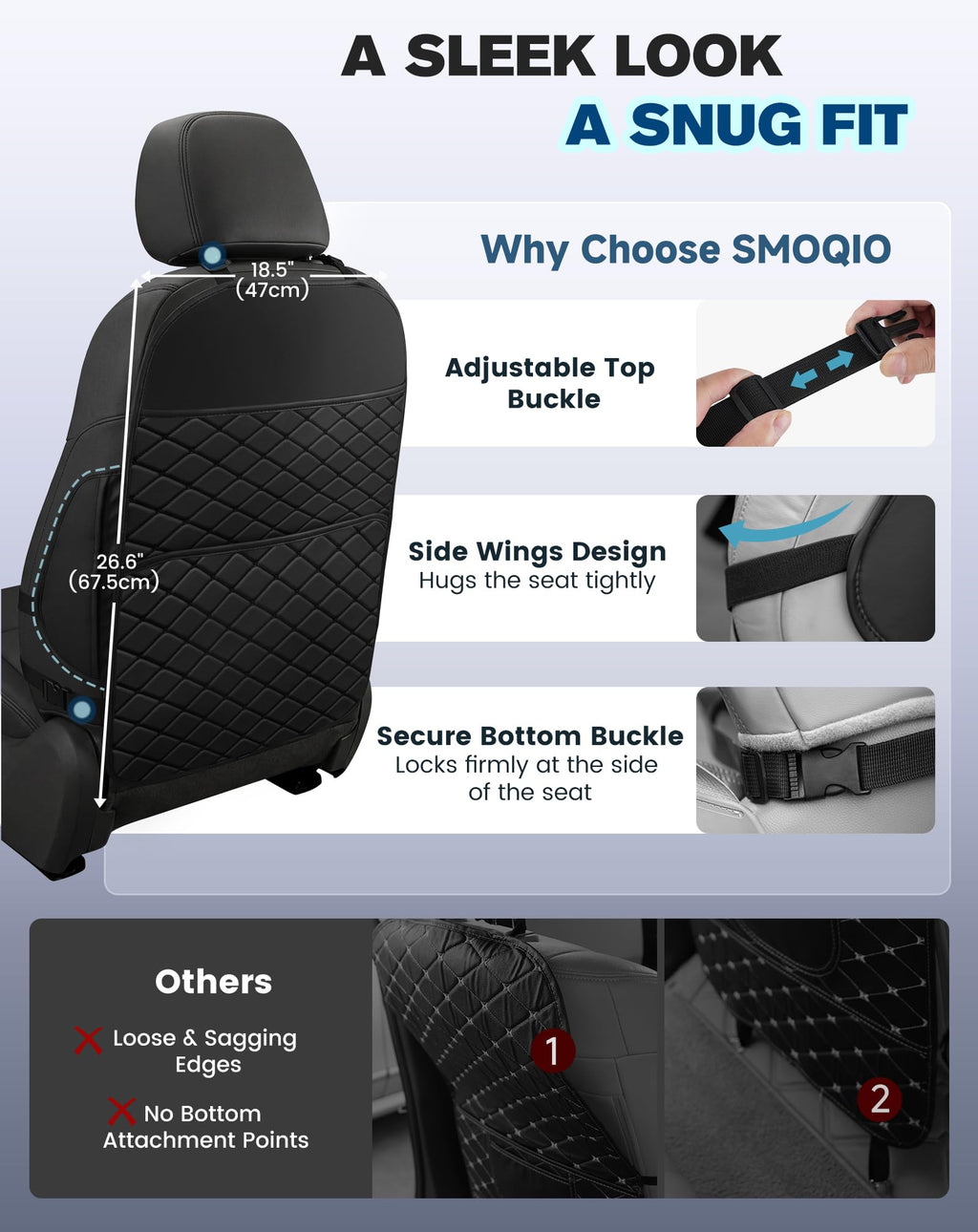 Car Seat Back Protectors Black F74939